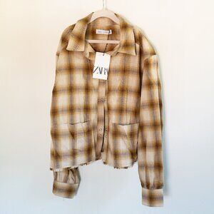 NWT Zara oversized shirt with fringe